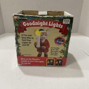 Mr. Christmas Goodnight Lights Mouse WORKS w/ Box Excellent